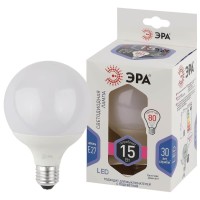  - Лампа светодиодная ЭРА E27 15W 6000K матовая LED G90-15W-6000K-E27 Б0049079