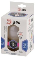  - Лампа светодиодная ЭРА E27 15W 6000K матовая LED G90-15W-6000K-E27 Б0049079