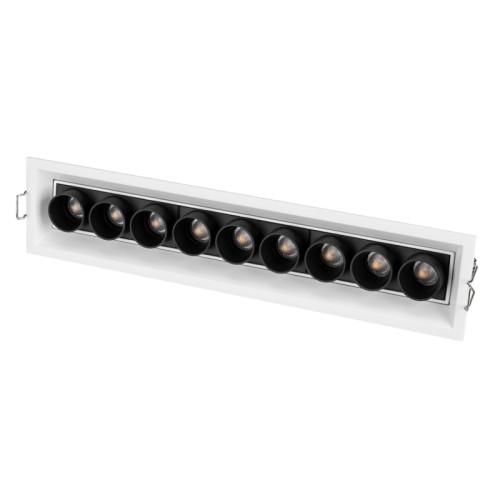 Светильник MS-ORIENT-BUILT-TURN-TC-S67x300-20W Day4000 (WH-BK, 30 deg, 230V) (Arlight, IP20 Металл, 5 лет) Встраиваемый поворотный светильник. Мощность 20 Вт, св. поток 1500 лм, 75 лм/Вт, дневной 4000 K, CRI>98, угол 30°, напряжение питания 230 В. Белый прямоугольный корпус из алюминия, экран PMMA, степень защиты IP20. Размер: длина 300 мм, ширина 67 мм, высота 50 мм. Монтаж встраиваемый, установочное отверстие длина 295 мм, ширина 60 мм. Драйвер 17-29 В, 700 мА, пульсация 