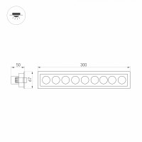  - Светильник MS-ORIENT-BUILT-TURN-TC-S67x300-20W Day4000 (WH-BK, 30 deg, 230V) (Arlight, IP20 Металл, 5 лет)