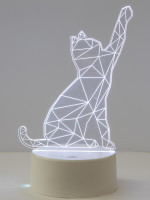  - Фигурка светодиодная «Кошка» 25,5x13.5см Uniel ULI-M501 RGB/3AAA Catty/White UL-00007419
