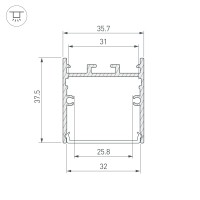  - Профиль SL-LINE-3638-LW-2000 ANOD (Arlight, Алюминий)