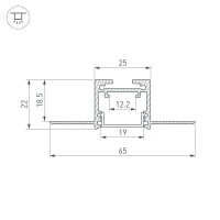  - Профиль SL-LINIA20-FANTOM-2500 BLACK (Arlight, Алюминий)