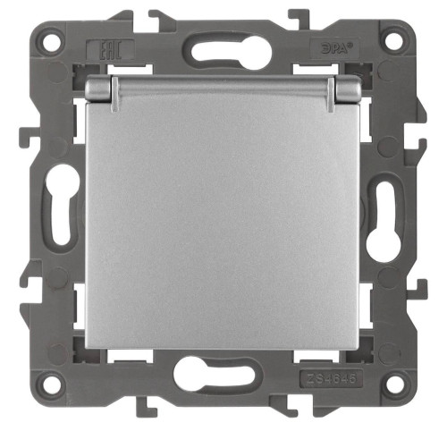 Розетка ЭРА Elegance 2P E Schuko со шторками с крышкой 16A 250V 14-2103-03 Б0034280 