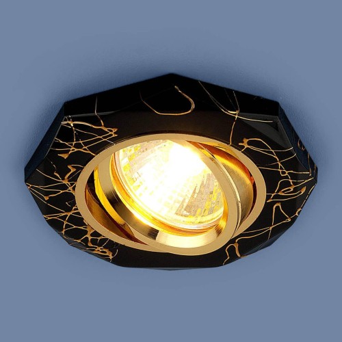 Встраиваемый светильник Elektrostandard 2040 MR16 BK/GD черный/золото 4690389000348 