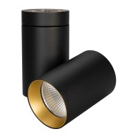  - Светильник SP-POLO-SURFACE-TURN-R85-15W Warm3000 (BK-GD, 40 deg) (Arlight, IP20 Металл, 3 года)