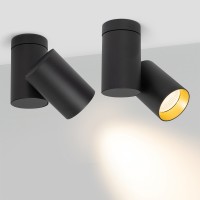  - Светильник SP-POLO-SURFACE-TURN-R85-15W Warm3000 (BK-GD, 40 deg) (Arlight, IP20 Металл, 3 года)