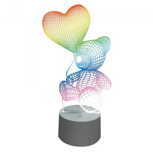 Фигурка светодиодная «Мишка с сердцем» 25x13см Uniel ULI-M503 RGB/3AAA Lovebear/White UL-00007420 