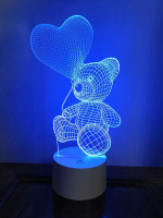  - Фигурка светодиодная «Мишка с сердцем» 25x13см Uniel ULI-M503 RGB/3AAA Lovebear/White UL-00007420
