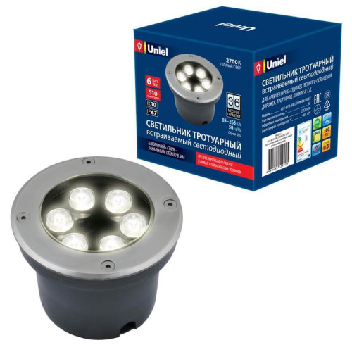 Ландшафтный светодиодный светильник Uniel ULU-B11A-6W/2700K IP67 Grey UL-00006823 