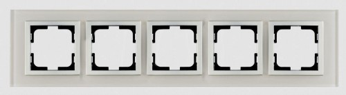 Рамка 5-постовая Mono Electric Style Glass белое стекло 107-710000-164 