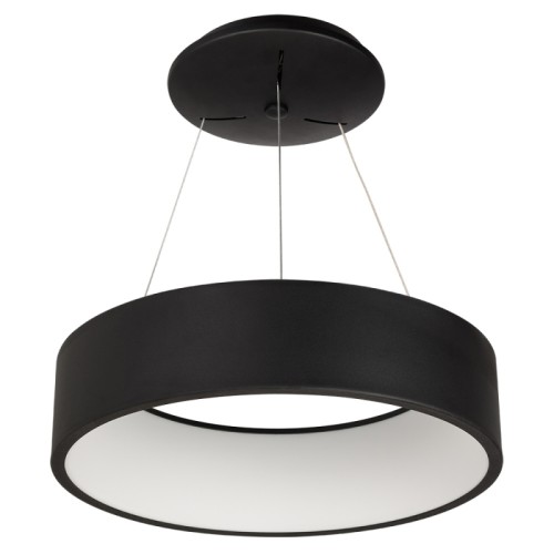 Светильник SP-TOR-RING-HANG-R460-33W Warm3000 (BK, 120 deg) (Arlight, IP20 Металл, 3 года) Подвесной светильник 33Вт, черный круглый корпус. Цвет ТЕПЛЫЙ БЕЛЫЙ 3000K, св.поток 1900 лм, CRI(Ra)>80, угол 120°. Размер светильника Ф455x110мм. Максимальная длина подвеса 1200мм. Питание AC220-240V, 33Вт, драйвер встроенный (30-42V, 750mA).