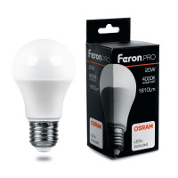  - Лампа светодиодная Feron E27 20W 4000K Матовая LB-1020 38042