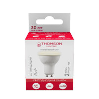  - Лампа светодиодная Thomson GU10 6W 3000K полусфера матовая TH-B2051
