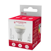  - Лампа светодиодная Thomson GU10 6W 3000K полусфера матовая TH-B2051