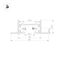  - Трек LGD-2TR-TRACK-F-2000-BK-M (C) (Arlight, IP20 Металл, 3 года)