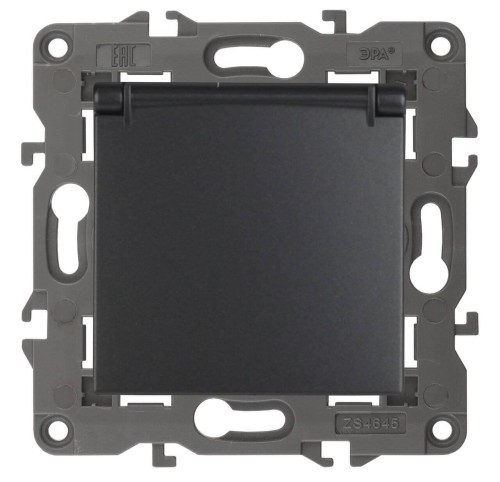 Розетка ЭРА Elegance 2P E Schuko со шторками с крышкой 16A 250V 14-2103-05 Б0034282 