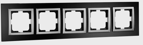 Рамка 5-постовая Mono Electric Style Glass чёрное стекло 107-720000-164 
