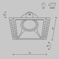  - Встраиваемый светильник Technical DL042-01-SQ-B