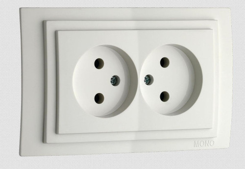 Розетка 2К двойная Mono Electric Larissa 16A 250V винтовое подключение белый 103-191905-121 