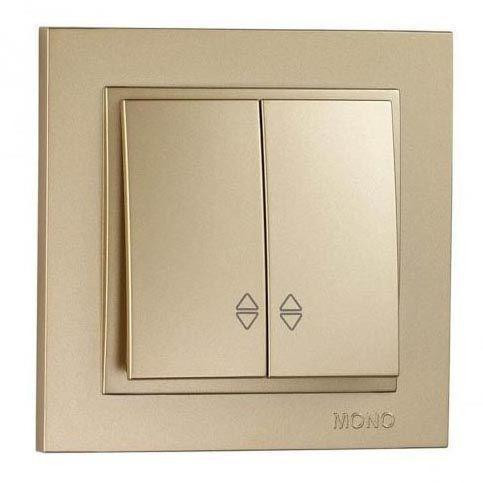 Выключатель Mono Electric Despina двухклавишный проходной титан 102-222223-111 