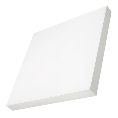 Светильник SP-QUADRO-S600x600-60W Day4000 (WH, 120 deg, 230V) (Arlight, IP40 Металл, 3 года) Накладной светильник. Мощность 60 Вт, св. поток 4900-5500 лм, 80-90 лм/Вт, дневной 4000 K, CRI>90, угол 120°, напряжение питания 230 В. Белый квадратный корпус из алюминия, экран PC, степень защиты IP40. Размер: длина 600 мм, ширина 600 мм, высота 64 мм. Монтаж накладной. Драйвер 27-40 В, 1400 мА, пульсация 