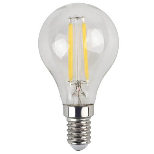 Лампа светодиодная филаментная ЭРА E14 5W 2700K прозрачная F-LED P45-5W-827-E14 Б0043437 