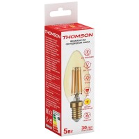  - Лампа светодиодная филаментная Thomson E14 5W 2700K свеча прозрачная TH-B2065
