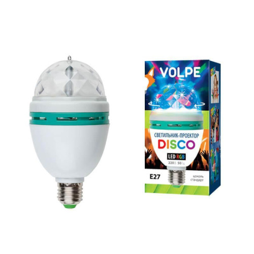 Светодиодный светильник-проектор Volpe Disko ULI-Q301 03W/RGB/E27 WHITE 09839 