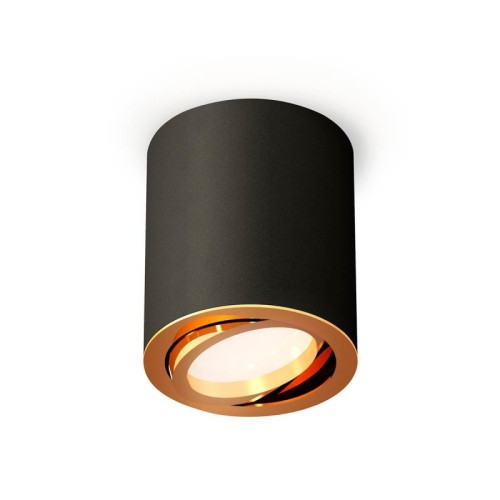 Комплект накладного поворотного светильника Ambrella light XS7422003 SBK/PYG черный песок/золото желтое полированное (C7422, N7004) 