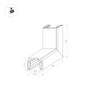  - Коннектор угловой MAG-ORIENT-CON-2620-L90-EXT (WH, внешний) (Arlight, IP20 Металл, 3 года)