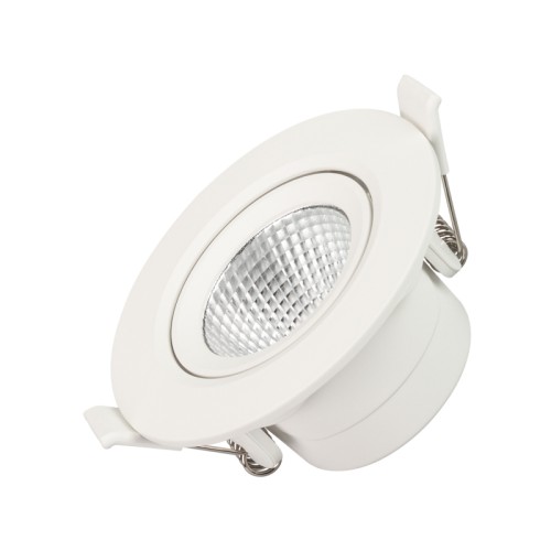 Светильник LTD-POLAR-TURN-R90-7W Warm3000 (WH, 36 deg, 230V) (Arlight, IP20 Пластик, 3 года) Встраиваемый поворотный светильник "даунлайт". Мощность 6.5 Вт, св. поток 550 лм, 85 лм/Вт, теплый 3000 K, CRI>80, UGR