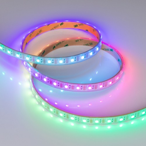Лента герметичная SPI-P-B60-12mm 12V RGB-PX1-BPT (8 W/m, IP66, 5060, 5m) (Arlight, бегущий огонь) 
