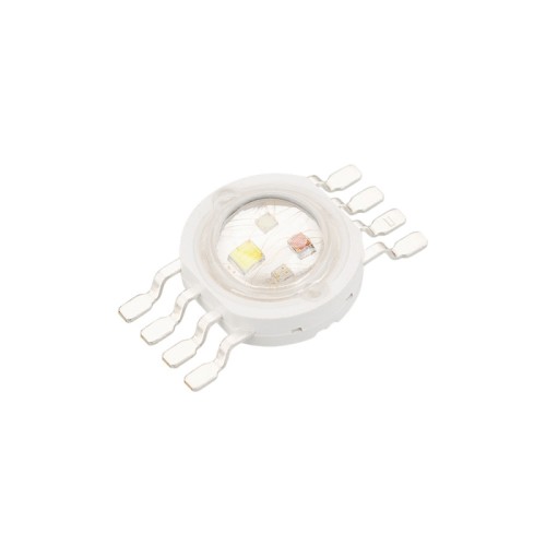 Мощный светодиод ARPL-4W-EPA-RGBW (350mA) (Arlight, Emitter) Мощный светодиод типа Emitter, d=9 мм, h=5.2 мм. Чипы EPILEDS 30 mil. Цвет свечения RGBW: красный (620-630 нм), зеленый (520-530 нм), синий (460-470 нм), белый. Угол излучения 120-140°. Световой поток 50-60 лм (красный), 80-90 лм (зеленый), 20-30 лм (синий), 130-140 лм (белый) при If = 350 мА, P=4 Вт. VF=2.0-2.4 В (красный), VF= 3.0-3.4 В (зеленый/синий/белый). Управляется RGBW контроллером тока, или любым RGBW-контроллером через конвертор сигнала напряжения в ток.