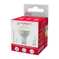  - Лампа светодиодная Thomson GU10 8W 3000K полусфера матовая TH-B2053