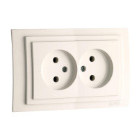  - Розетка 2К двойная Mono Electric Larissa 16A 250V винтовое подключение слоновая кость 103-010105-121