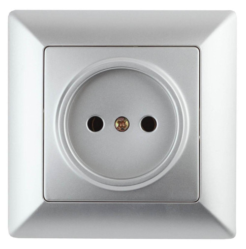 Розетка ЭРА Intro Solo 2P 16A 250V серебро 4-201-03 Б0043307 