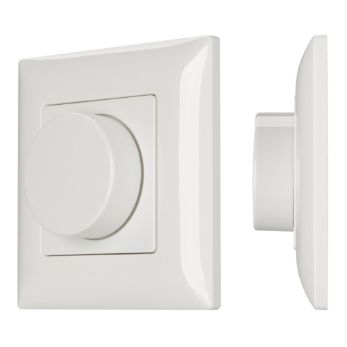 Панель Rotary SMART-P18-DIM (3V, 2.4G) (Arlight, IP20 Пластик, 5 лет) Накладная роторная панель 2.4 ГГц, цвет белый. Материал - пластик. Для управления одноцветными источниками света (ШИМ). Управление яркостью с помощью роторного вращателя. Питание/рабочее напряжение 3VDC от батарейки CR2032. Габариты 86х86х23 мм. Панель совместима с диммерами серии SMART.