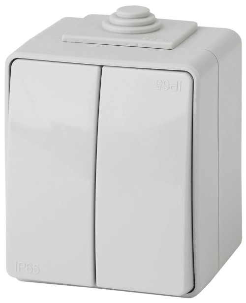 Выключатель двухклавишный ЭРА Эксперт 10AX 250V IP65 11-1604-03 Б0035976 