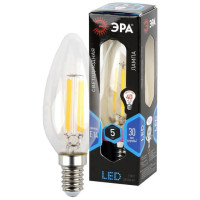  - Лампа светодиодная филаментная ЭРА E14 5W 4000K прозрачная F-LED B35-5W-840-E14 Б0043449
