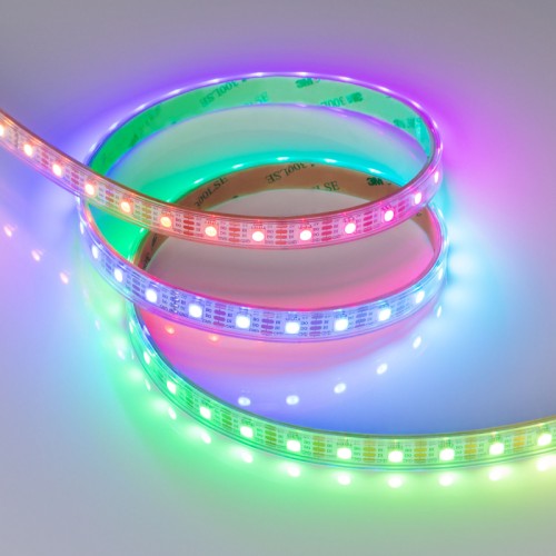 Лента герметичная SPI-P-B60-12mm 5V RGB-PX1-BPT (12 W/m, IP66, 5060, 5m) (Arlight, бегущий огонь) 