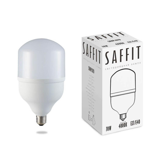 Лампа светодиодная Saffit E27-E40 70W 4000K Цилиндр Матовая SBHP1070 55098 