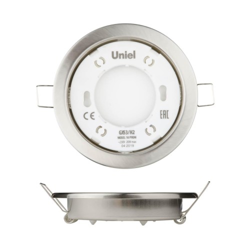 Встраиваемый светильник Uniel GX53/H2 Nickel 10 Prom UL-00005054 