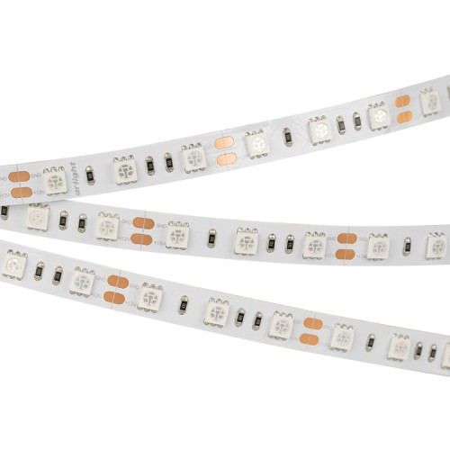 Лента RT 2-5000 12V Yellow 2x (5060, 300 LED, LUX) (Arlight, 14.4 Вт/м, IP20) Гибкая лента LUX, светодиоды smd 5060, 60шт/м (300шт на 5м), белая плата 10мм, скотч 3М. Цвет ЖЕЛТЫЙ. Питание 12V, мощность 14.4 Вт/м (72 Вт на 5м), угол 120°. Размеры 5000х10x2.2мм. Мин.отрезок 50мм, 3 светодиода. Цена за 1м.