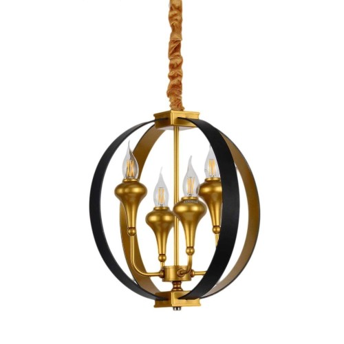 Подвесная люстра Lumina Deco Demetra LDP 1225-4 BK+GD 
