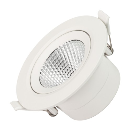 Светильник LTD-POLAR-TURN-R105-10W Warm3000 (WH, 36 deg, 230V) (Arlight, IP20 Пластик, 3 года) Встраиваемый поворотный светильник "даунлайт". Мощность 10 Вт, св. поток 900 лм, 90 лм/Вт, теплый 3000 K, CRI>80, UGR