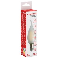  - Лампа светодиодная филаментная Thomson E14 5W 4500K свеча на ветру матовая TH-B2139