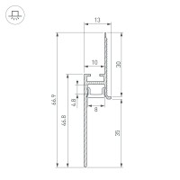  - Профиль PLINTUS-FANTOM-H35-2000 BLACK (Arlight, Алюминий)
