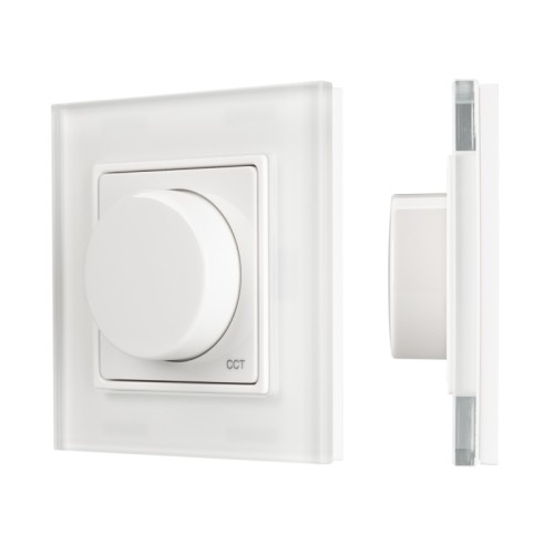 Панель SMART-P52-MIX-G-SUF (3V, 1 зона, Rotary, 2.4G) (Arlight, IP20 Пластик, 5 лет) Накладная роторная панель 2.4 ГГц, цвет белый. Материал - пластик. Для управления MIX (CCT) источниками света (ШИМ). Управление цветовой температурой с помощью роторного вращателя. Питание/рабочее напряжение 3VDC от батарейки CR2032. Габариты 86х86х23 мм. Панель совместима с контроллерами и пультами серии SMART.