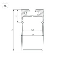  - Профиль SL-LINE-2011-2000 ANOD (Arlight, Алюминий)